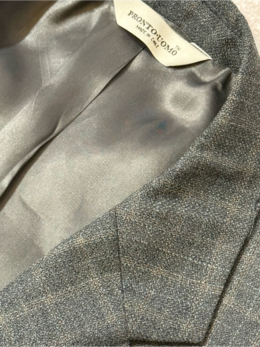 Pronto Uomo Blazer 48R 100% Wool Gray Plaid Sport Coat Dark Academia
